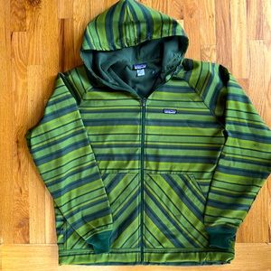 Patagonia green striped jacket XL size.